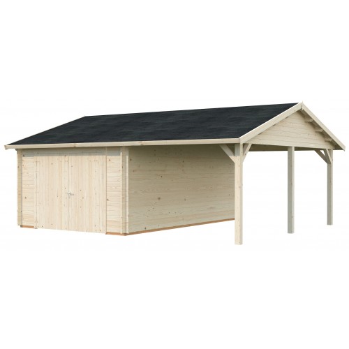 Garage Panthea mit Holztor 673x550cm