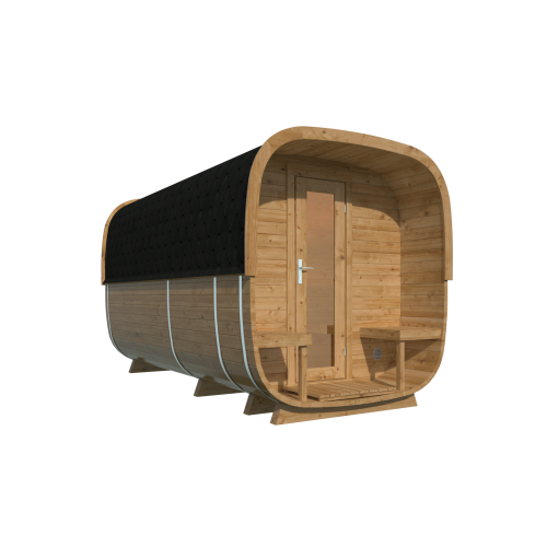 2-Raum Saunacube 390cm Thermoholz